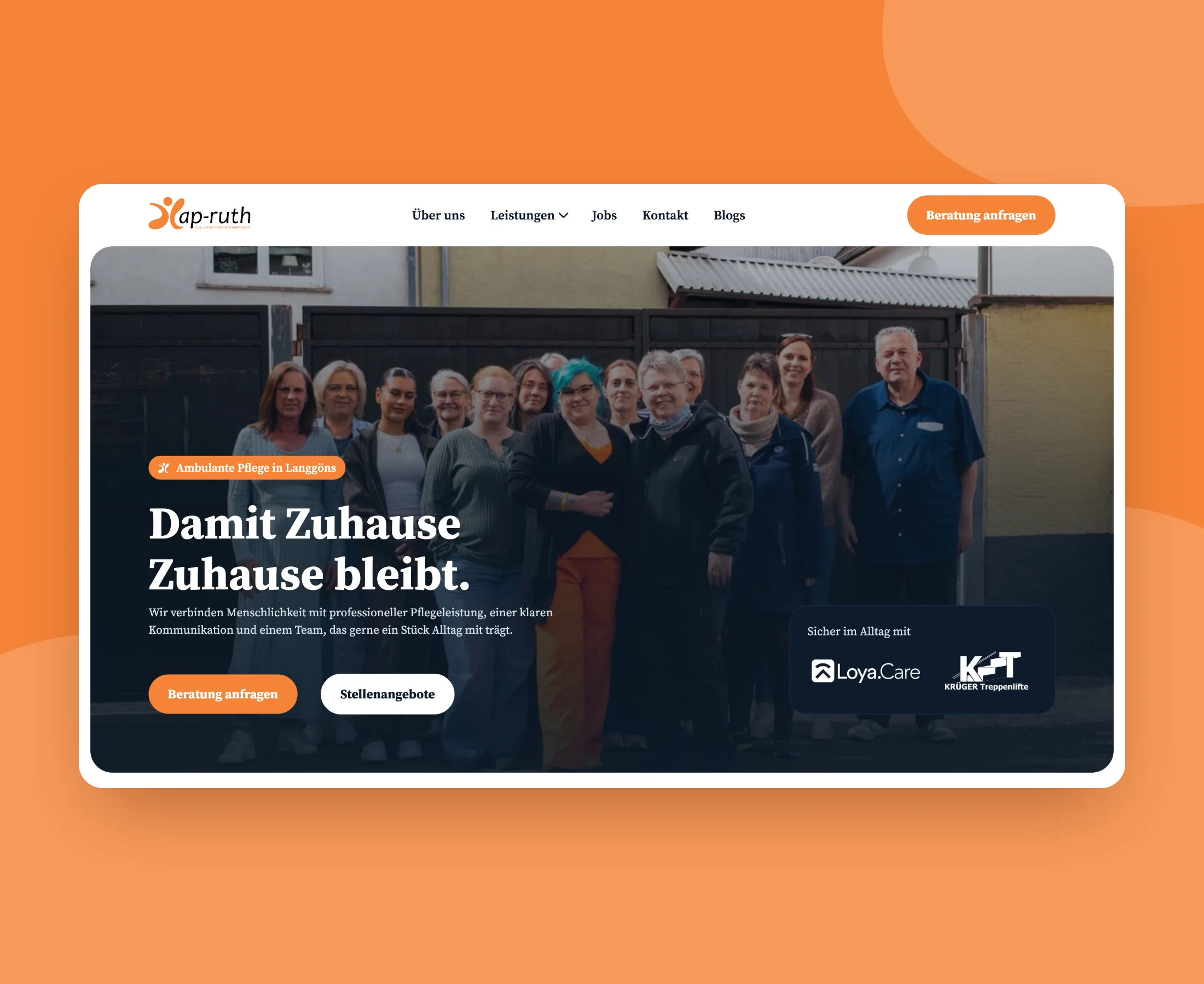 Startseite der Website ap-ruth.de