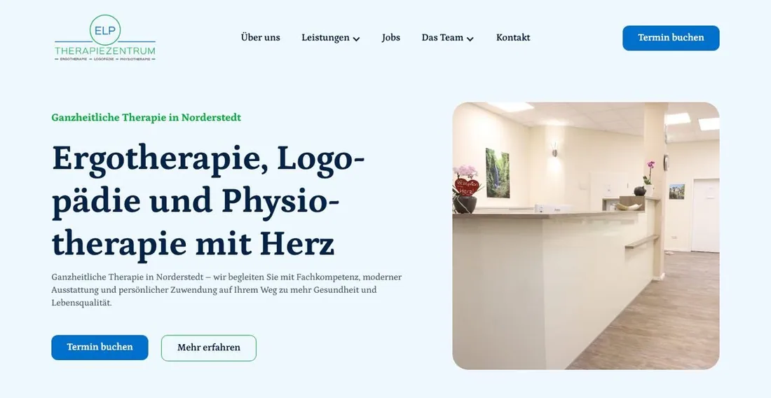 Ausschnitt der Seite elp-therapie.de